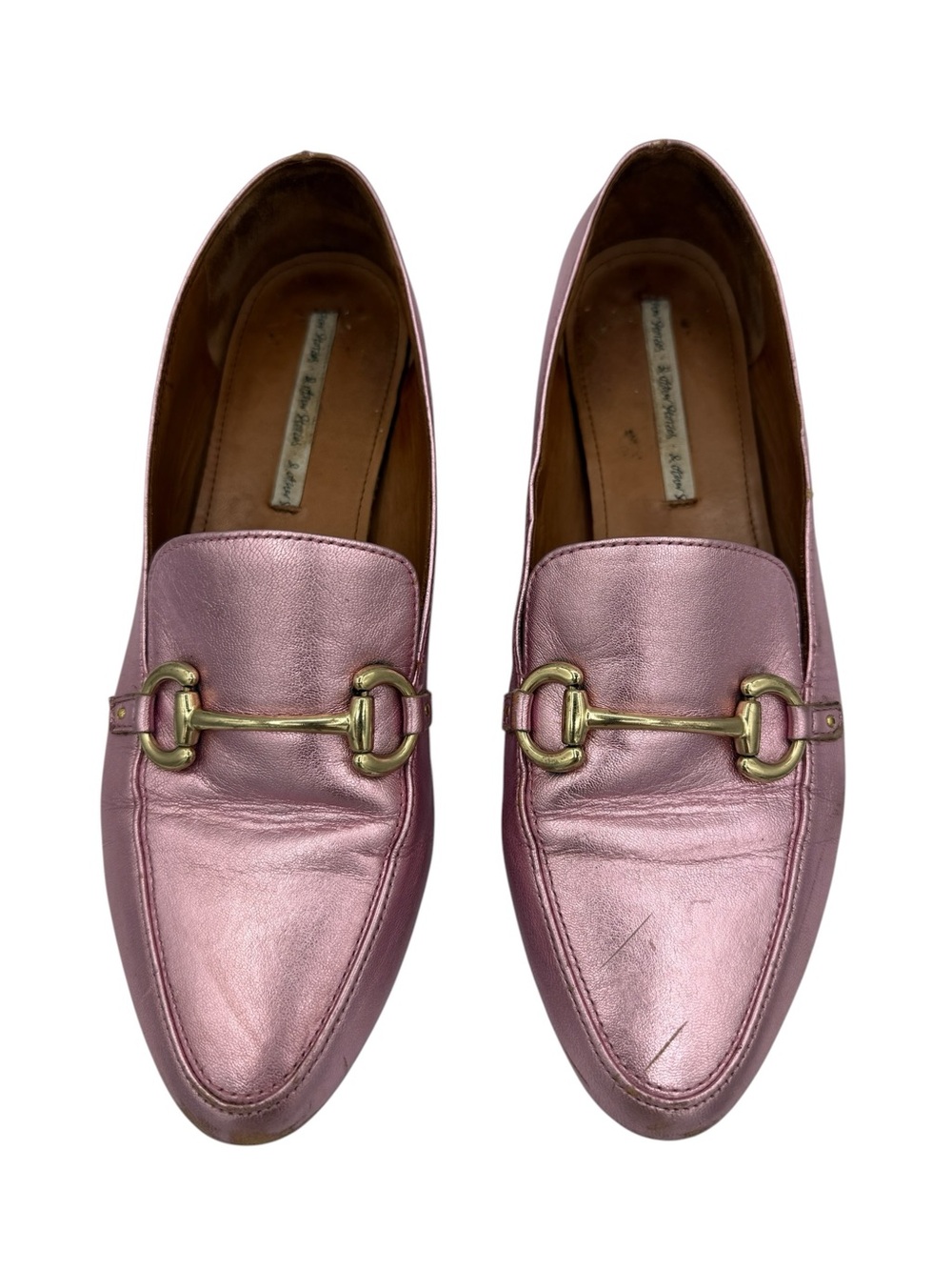 & Other Stories Metallic Pink Horse Bit Loafers 8